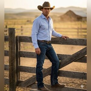 Wrangler Relaxed Boot Cut Classic Blue Denim Cowboy Western Wear Jeans 30x32